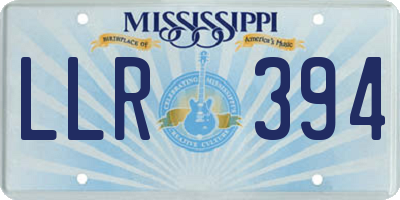 MS license plate LLR394
