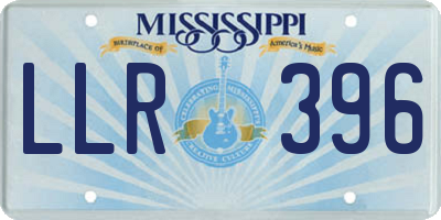 MS license plate LLR396