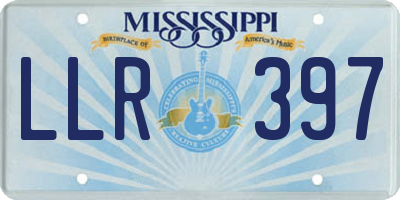 MS license plate LLR397