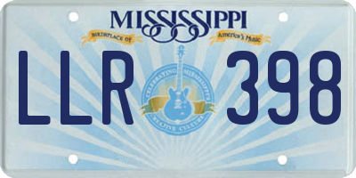 MS license plate LLR398