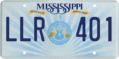 MS license plate LLR401