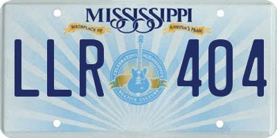 MS license plate LLR404