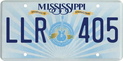 MS license plate LLR405