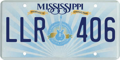 MS license plate LLR406