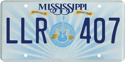 MS license plate LLR407