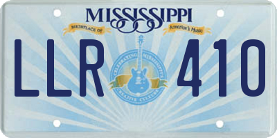 MS license plate LLR410
