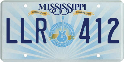 MS license plate LLR412