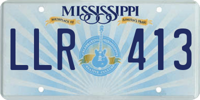 MS license plate LLR413