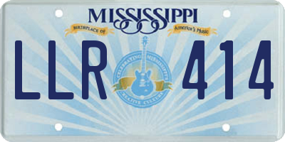 MS license plate LLR414