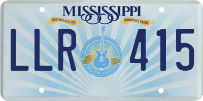 MS license plate LLR415