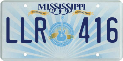 MS license plate LLR416