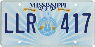 MS license plate LLR417