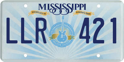 MS license plate LLR421