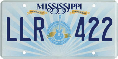 MS license plate LLR422