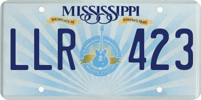 MS license plate LLR423