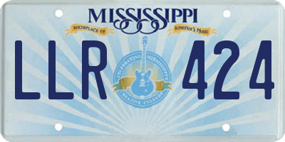 MS license plate LLR424