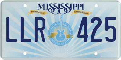 MS license plate LLR425