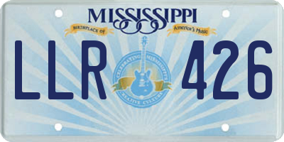 MS license plate LLR426