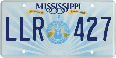 MS license plate LLR427