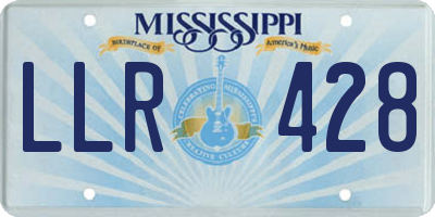 MS license plate LLR428