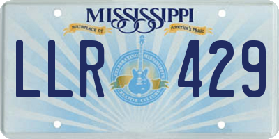 MS license plate LLR429