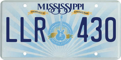 MS license plate LLR430