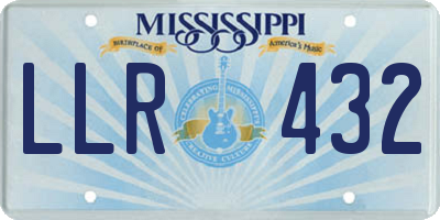 MS license plate LLR432