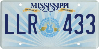 MS license plate LLR433