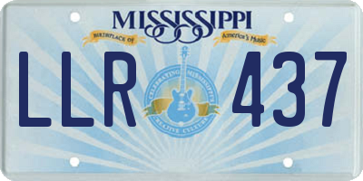 MS license plate LLR437