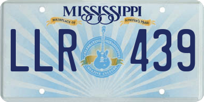 MS license plate LLR439