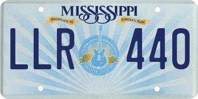 MS license plate LLR440