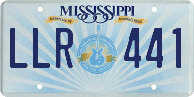 MS license plate LLR441