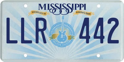 MS license plate LLR442