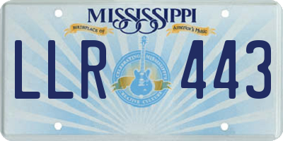 MS license plate LLR443