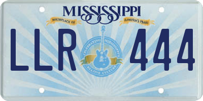 MS license plate LLR444