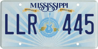 MS license plate LLR445