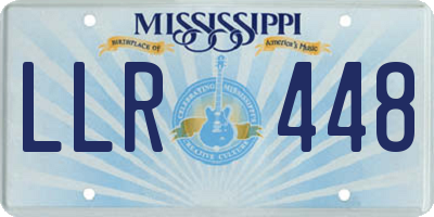 MS license plate LLR448