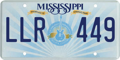MS license plate LLR449