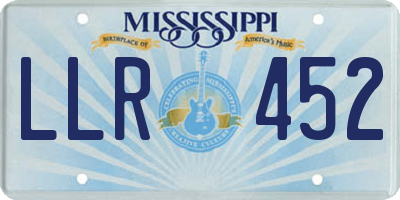MS license plate LLR452