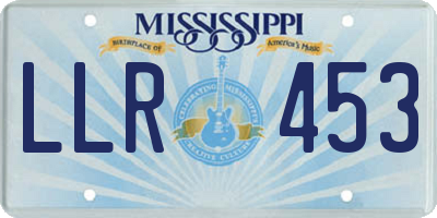 MS license plate LLR453