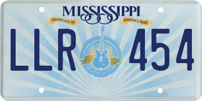 MS license plate LLR454