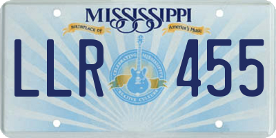 MS license plate LLR455