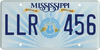 MS license plate LLR456