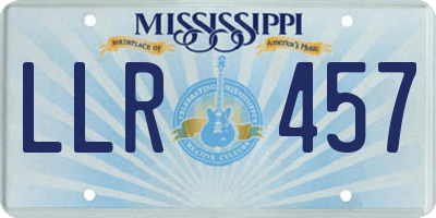 MS license plate LLR457