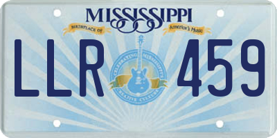 MS license plate LLR459