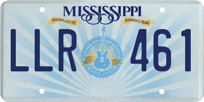 MS license plate LLR461