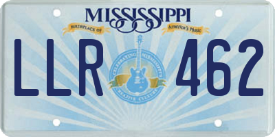 MS license plate LLR462