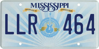 MS license plate LLR464