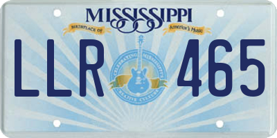 MS license plate LLR465