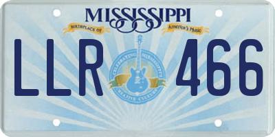 MS license plate LLR466